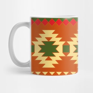 Red And Green Aztec Art Print Pattern Design Mug